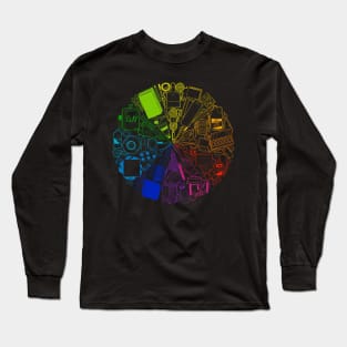 Color Wheel of 85 Art Supplies Doodle Long Sleeve T-Shirt